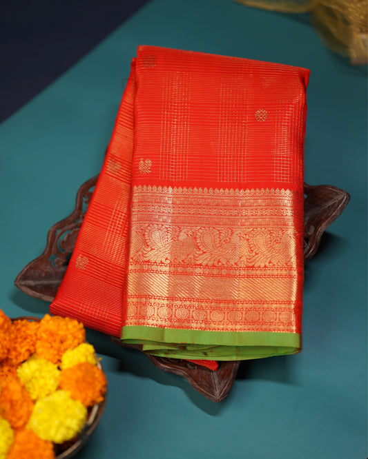 Elegant Alai Oosi Kattam Silk Saree – Peacock Butta Design