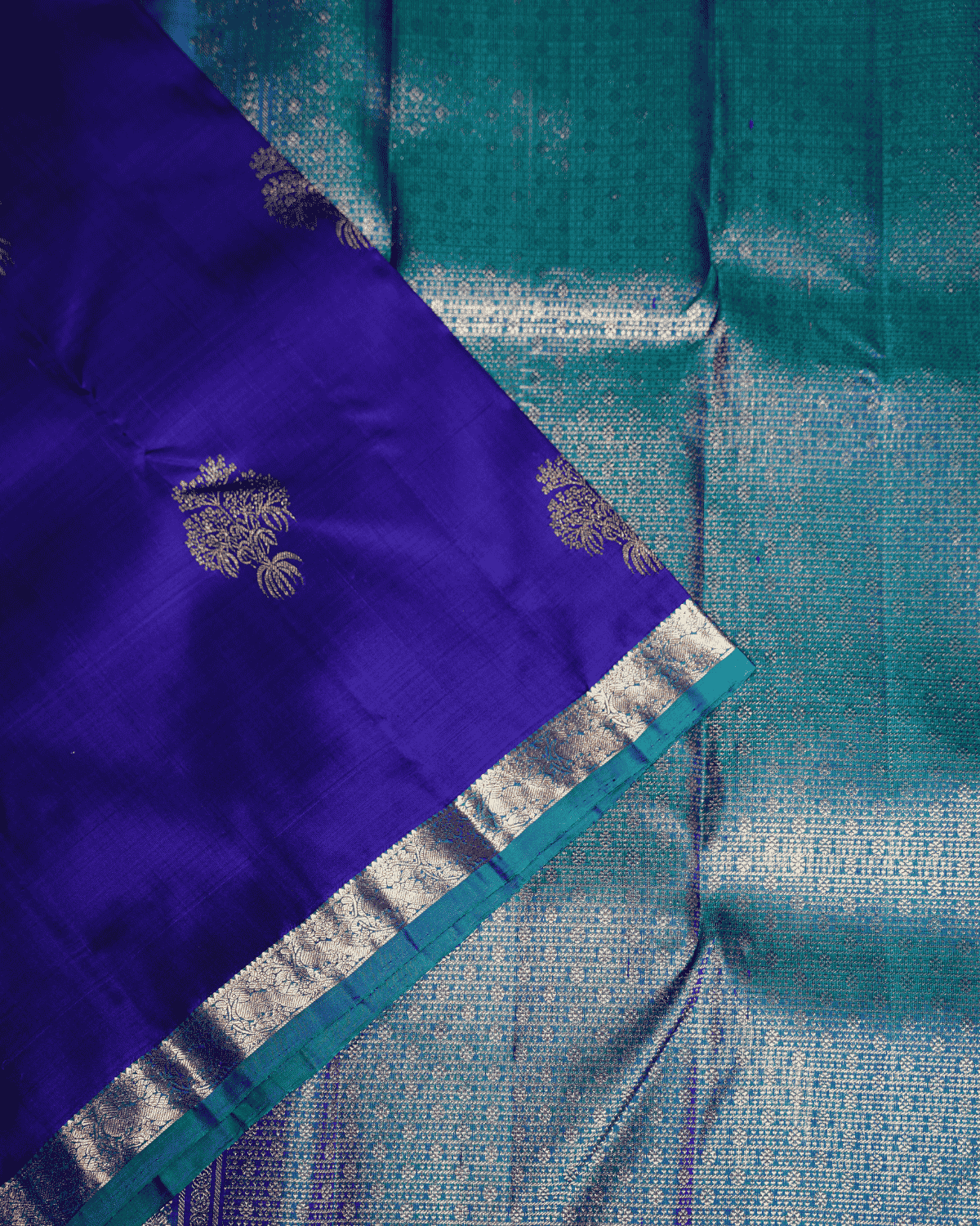 BM Silks 100% Silkmark Certified Kancheepuram Saree – Violet-Blue with One Gram Gold Zari Border BM Silks 100% Silkmark Certified Kancheepuram Saree – Violet-Blue with One Gram Gold Zari Border