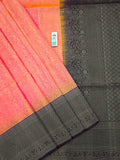 Elevate your style with our stunning Sunkissed Orange Kanchipuram Soft Silk Sarees with a classic Black Border Elevate your style with our stunning Sunkissed Orange Kanchipuram Soft Silk Sarees with a classic Black Border