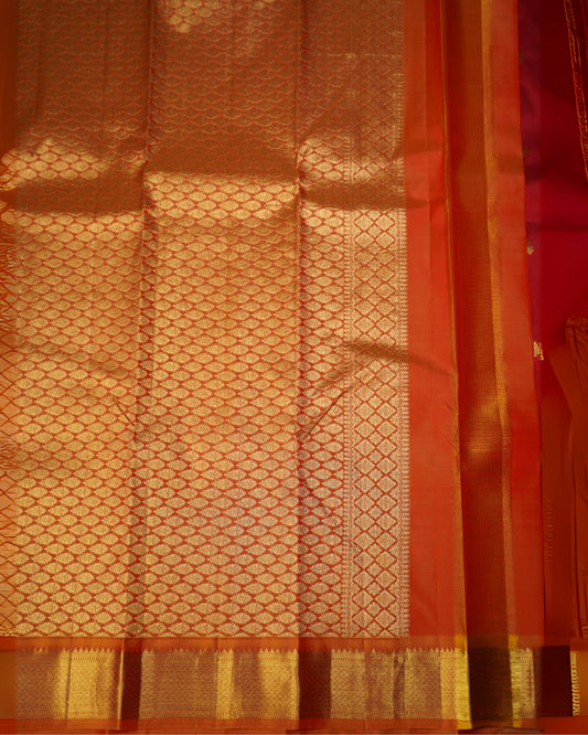 Classic Pure Plain Silk Saree with Delicate Small Butta