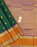 Alluring Kancheepuram Silk Sarees with intricate pallu, adorned with Annam-Chakra Buttas