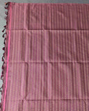 Elegant purple Kanchipuram silk saree with soft border and square buttas