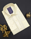 Mens Cream Full Sleeve Shirt with Patch Pockets