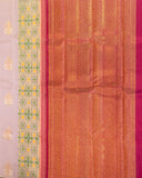 Lavender Kanchipuram Pure Silk Saree Without Border – Enchanting Fusion of Traditional Kanjivaram Craft and Contemporary Ikkat Artistry