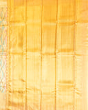 Gold Pink Green Kanchipuram Tissue Silk Saree with Geometrical Pattern and 1Gm Gold Zari