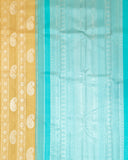 Pastel Sandal Kanchipuram Silk Saree with Silver Zari Elephant and Peacock Motifs | 1Gm Gold Zari Borderless Pure Silk Saree