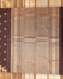 Brown Kanchipuram Pure Silk Saree with 2Gm Gold Zari, Self Border, Yali & Singam Motifs, Silkmark Certified