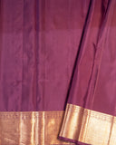 BM Silks Violet Kanchipuram 100% Pure Silk Saree with Gold Zari, Self Border, and Traditional Yali & Singam Motifs
