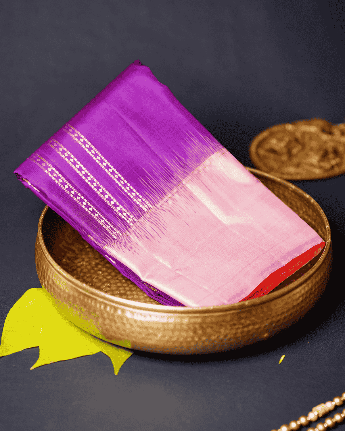 BM Silks Soft Silk Weightless Vertical Stripes Saree in Violet & Pink with Silkfast Zari – Luxuriously Handcrafted in Pure Kanchipuram Silk