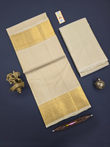 Bridal Dhoti, Angavastram and Shirt Set with Plain Zari Border