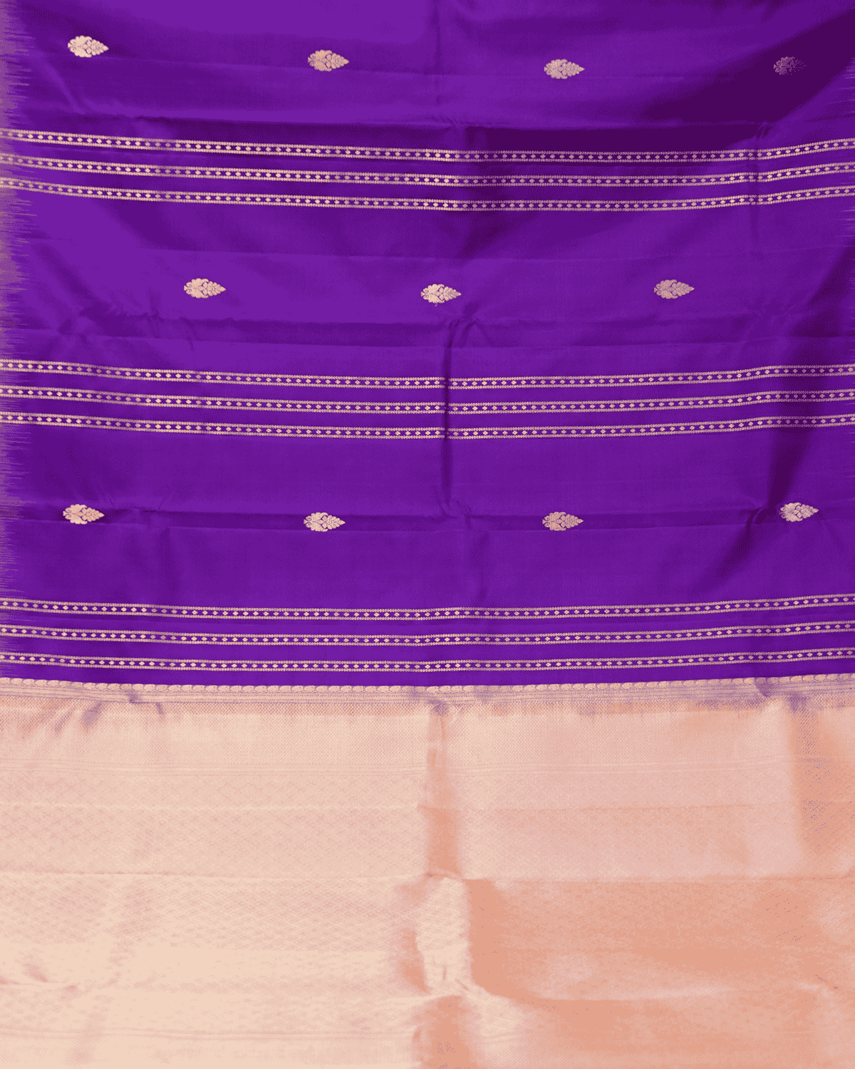 BM Silks Soft Silk Weightless Vertical Stripes Saree in Violet & Pink with Silkfast Zari – Luxuriously Handcrafted in Pure Kanchipuram Silk