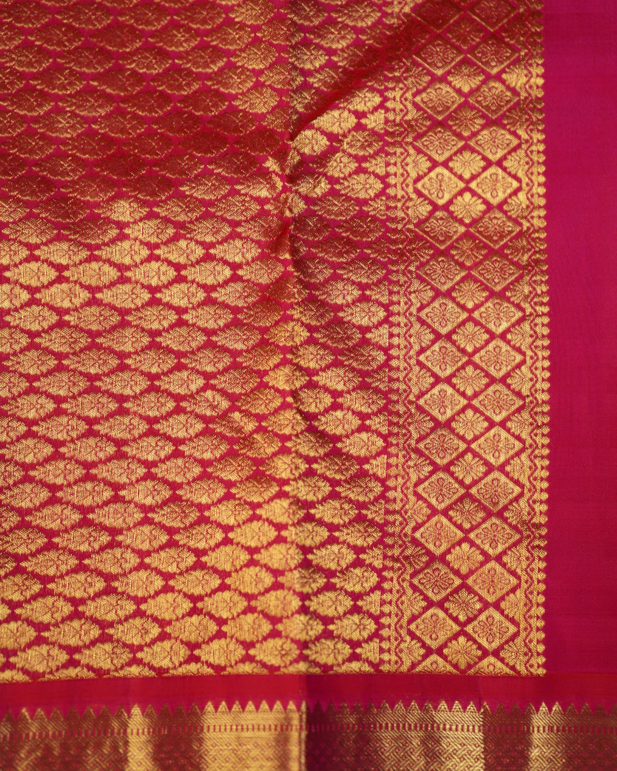 Classic Pure Plain Silk Saree with Delicate Small Butta