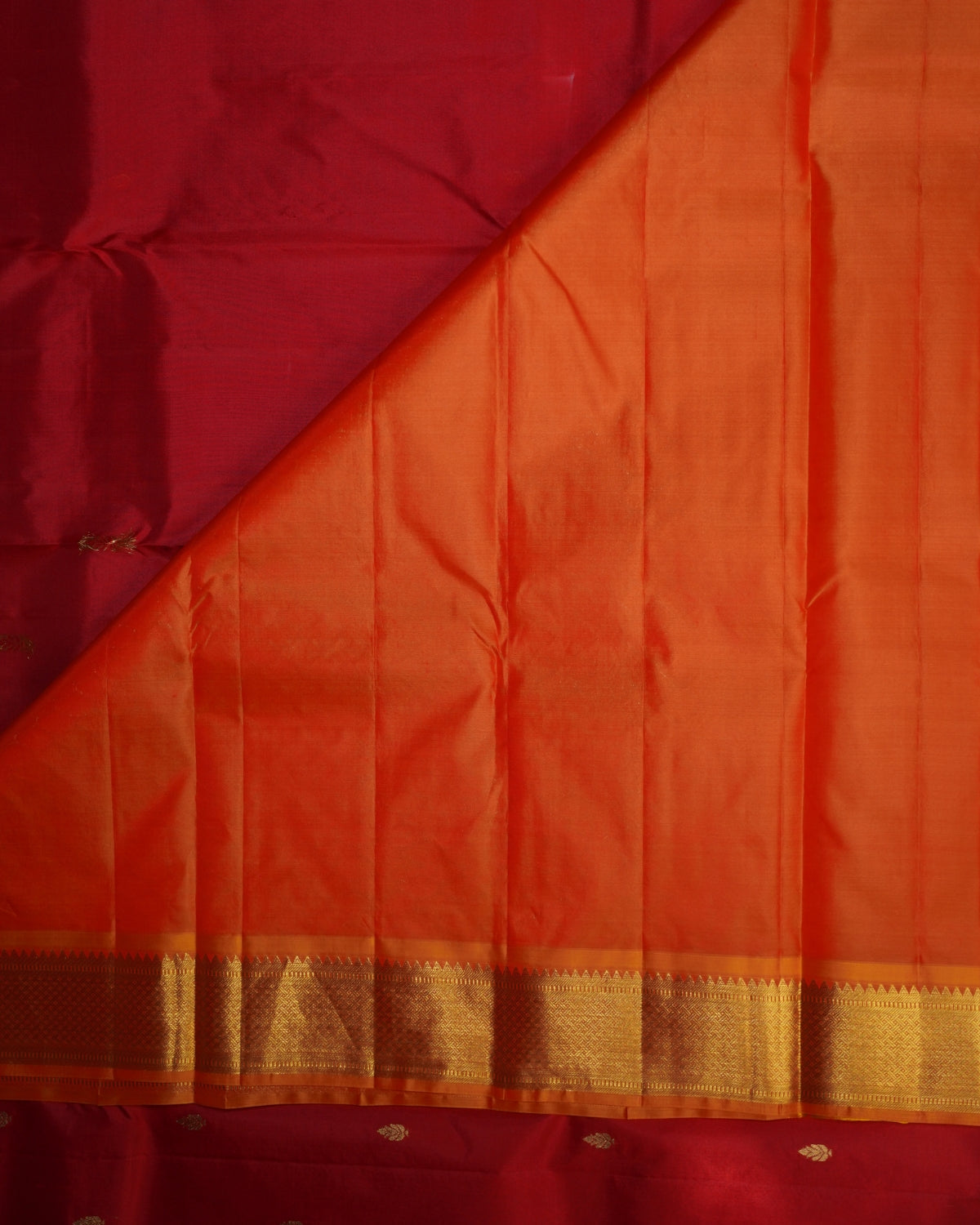 Classic Pure Plain Silk Saree with Delicate Small Butta