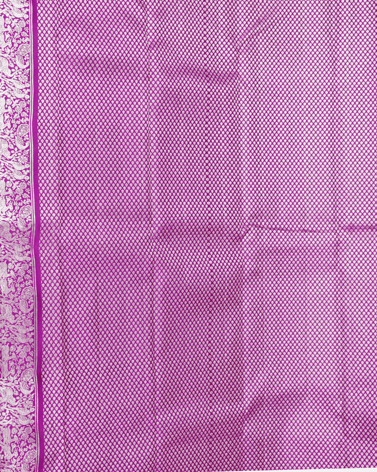 Banaras-Inspired Violet Kanchipuram Silk Saree with One Gram Gold Zari and Self Border | 100% Silkmark Certified