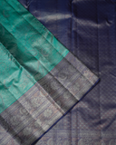 Blue Silk Saree with Grey Border and One Gram Gold Zari – Modern elegant pastel bridal silk sari, 100% Silkmark Certified Silk