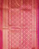 Kanchipuram Pure Silk Saree in Magenta and Mustard with Small Border, Adorned with One Gram Gold Zari – 100% Silkmark Certified