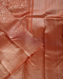 Turning Border Antique Copper Colour Zari Silk Saree