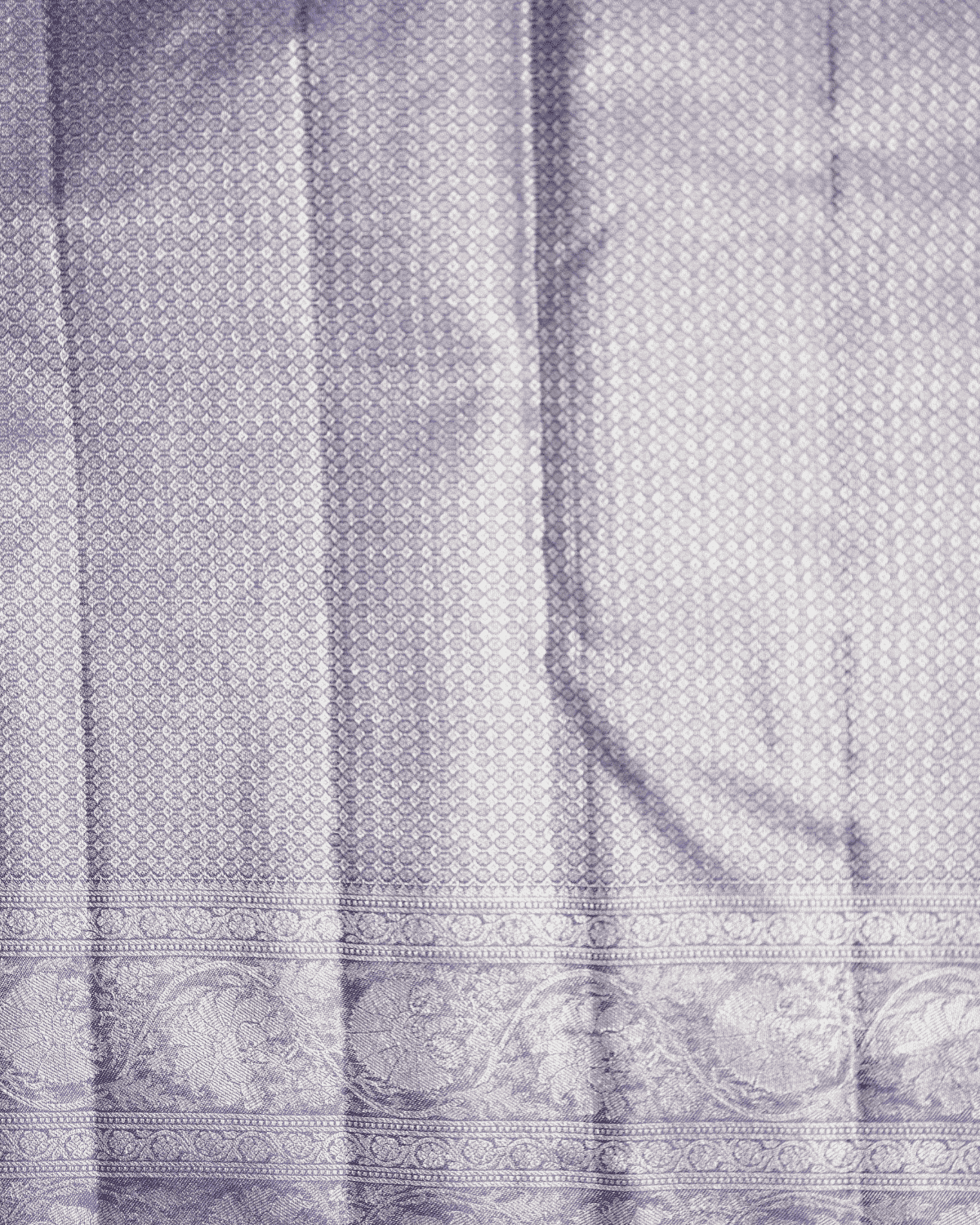 BM Silks Modern Elegant Pastel Bridal Silk Saree in Blue & Grey with Luxurious One Gram Gold Zari – Exquisitely Handcrafted in Pure Kanchipuram Silk