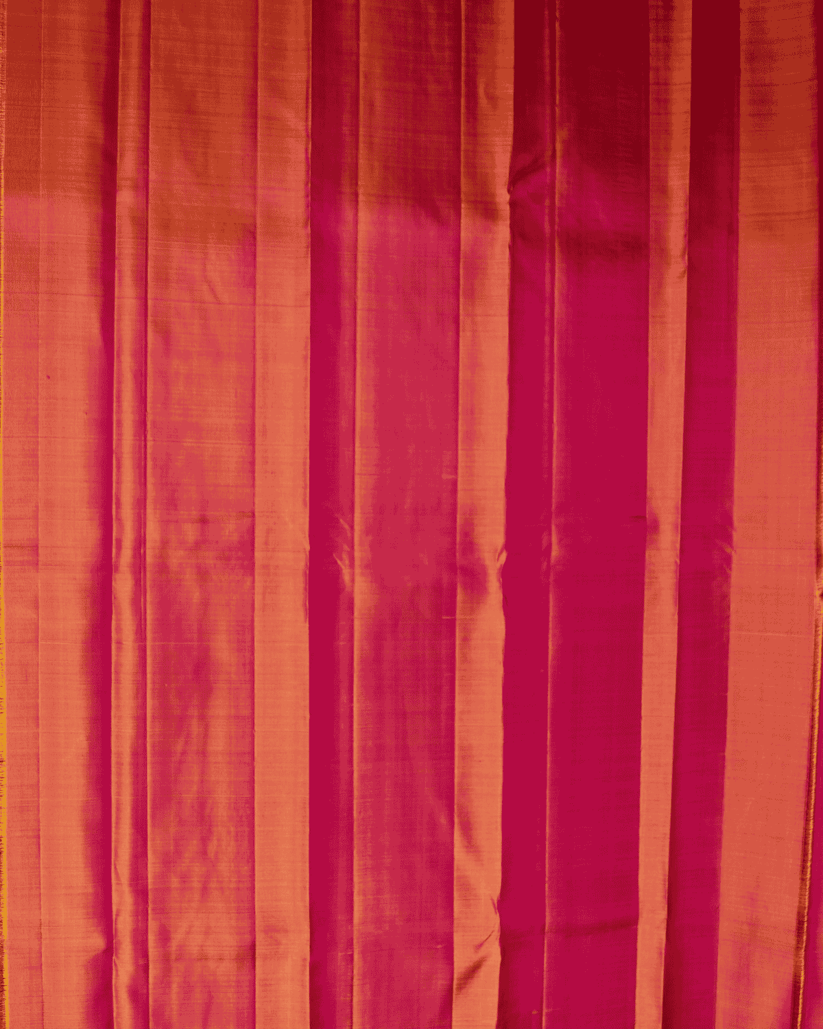 Kanchipuram Pure Silk Saree in Magenta and Mustard with Small Border, Adorned with One Gram Gold Zari – 100% Silkmark Certified