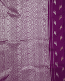 Violet Banaras Inspired Kanchipuram Silk sari with One Gram Gold Zari – Self Border, 100% Silkmark Certified Silk