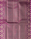Pure Kanchipuram Silk Saree in Peacock Blue & Violet with Small Border and One Gram Gold Zari
