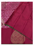 Deep Magenta Handwoven Kanchipuram Silk Saree with Floral Woven Body and Zari Pallu