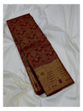 Deep Red Handwoven Kanchipuram Silk Saree with Gold Temple Motif Pallu