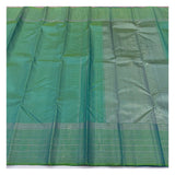 Green Handwoven Kanchipuram Silk Saree with Silver Zari Border