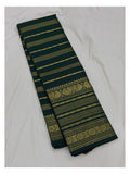 Handwoven Kanchipuram Silk Saree - Deep Green