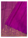 Handwoven Kanchipuram Silk Saree - Deep Pink with Elephant Border