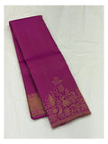 Handwoven Kanchipuram Silk Saree - Deep Pink with Elephant Border