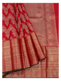 Handwoven Kanchipuram Silk Saree - Deep Red with Broad Gold Woven Border