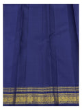Handwoven Kanchipuram Silk Saree - Dusty Pink with Navy Blue Zari Border
