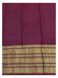 Handwoven Kanchipuram Silk Saree - Emerald Green with Magenta Elephant Zari Border
