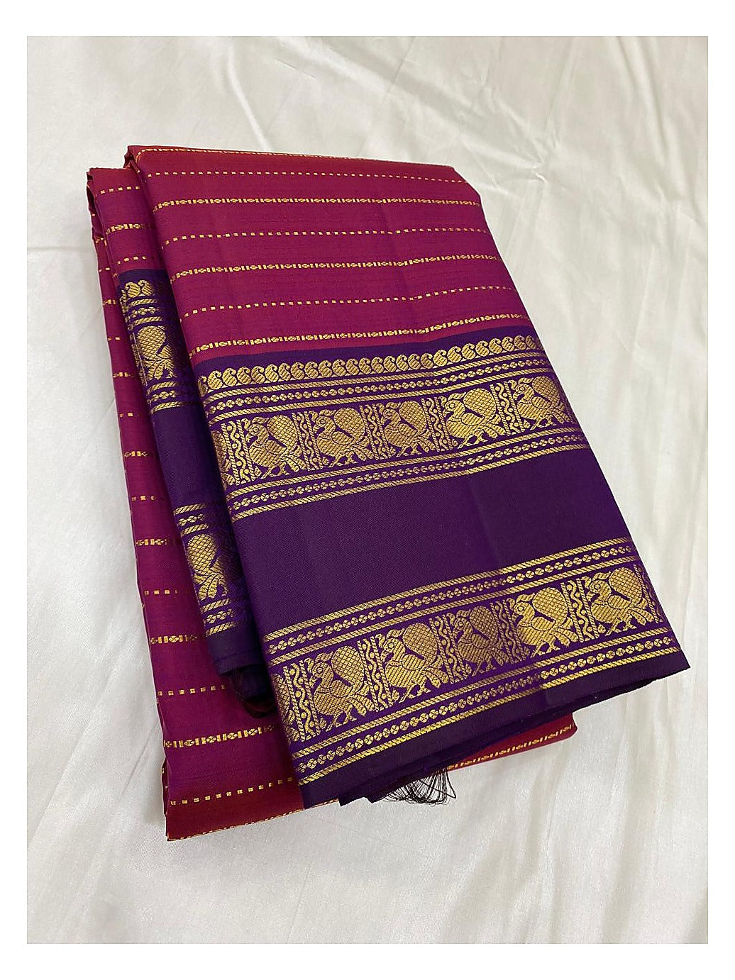 Handwoven Kanchipuram Silk Saree front view