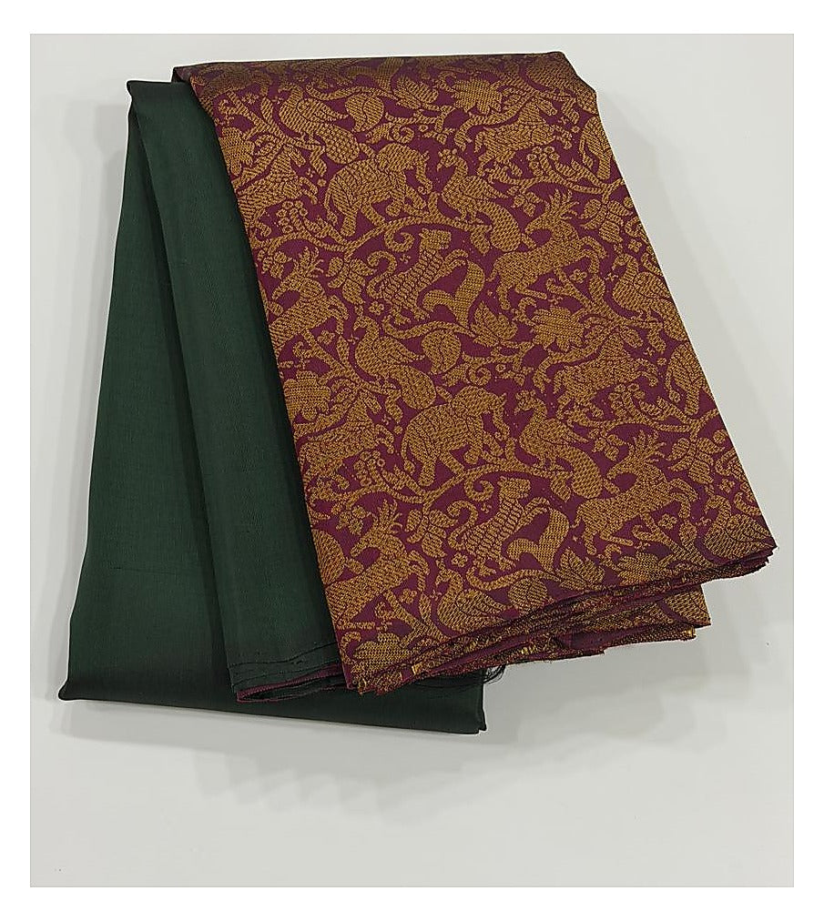 Handwoven Kanchipuram Silk Saree front view