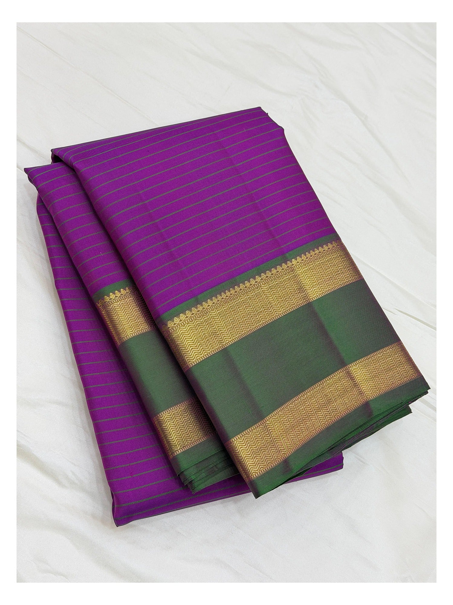 Handwoven Kanchipuram Silk Saree front view