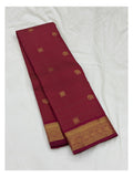 Handwoven Kanchipuram Silk Saree in Deep Magenta with Elephant Motifs