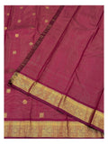 Handwoven Kanchipuram Silk Saree in Deep Magenta with Elephant Motifs