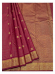 Handwoven Kanchipuram Silk Saree in Deep Magenta with Elephant Motifs