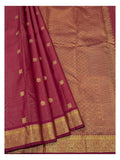Handwoven Kanchipuram Silk Saree in Deep Magenta with Elephant Motifs
