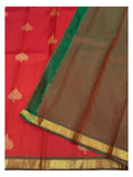 Handwoven Kanchipuram Silk Saree in Deep Red with Gold Floral Buttas