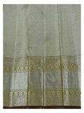 Handwoven Kanchipuram Silk Saree in Ivory with 2 Gram Gold Zari Border