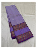 Handwoven Kanchipuram Silk Saree in Lavender with Deep Violet Pallu and Elephant Zari Border