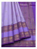 Handwoven Kanchipuram Silk Saree in Lavender with Deep Violet Pallu and Elephant Zari Border