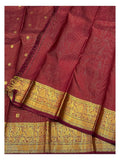 Handwoven Kanchipuram Silk Saree in Maroon with Rich Gold Zari Border