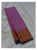 Handwoven Kanchipuram Silk Saree in Pink with Zari Border