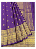 Handwoven Kanchipuram Silk Saree in Purple with Rich Gold Border