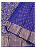 Handwoven Kanchipuram Silk Saree in Royal Blue with Gold-Toned Floral Weave