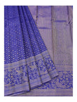 Handwoven Kanchipuram Silk Saree in Royal Blue with Peacock Border and woven pallu